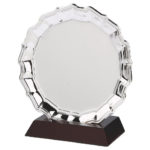 Nickel Plated Salver with Wood Plinth