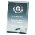 Rectangle Jade Glass Award with Pin Stand