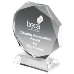 Crystal Octagonal Stand Award