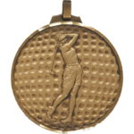 70mm Quality Female Golfer Medal