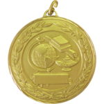 50mm Laurel Wreath Quiz Scrolls Medal