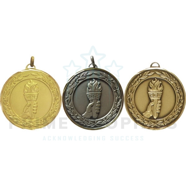 50mm Economy Laurel Wreath Handshake Medal | Prime Trophies