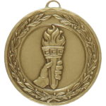 50mm Economy Laurel Wreath Victory Torch Medal