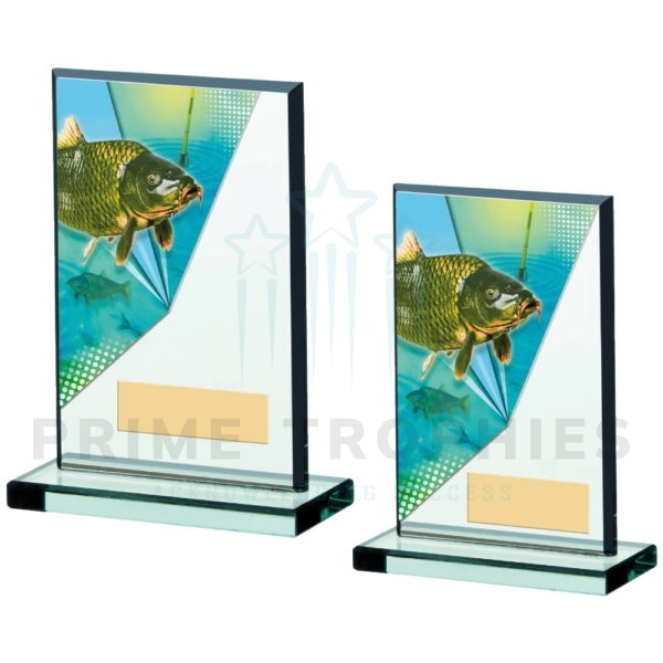 Colour Fishing Glass Trophy