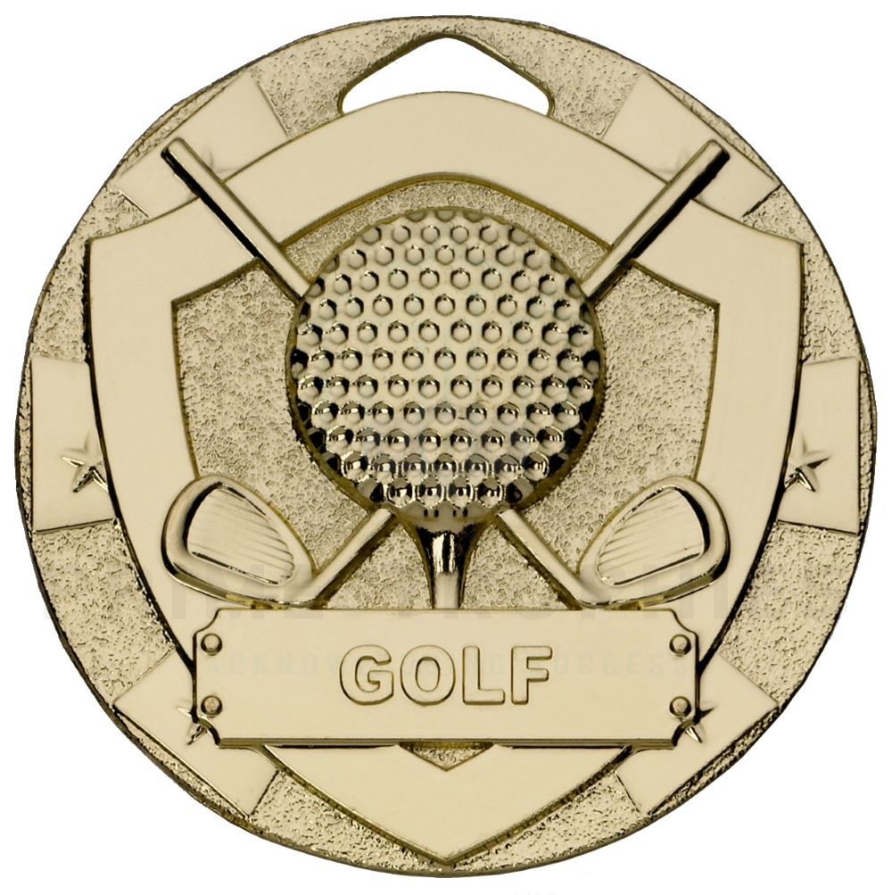 Golf Club & Ball Shield Medal