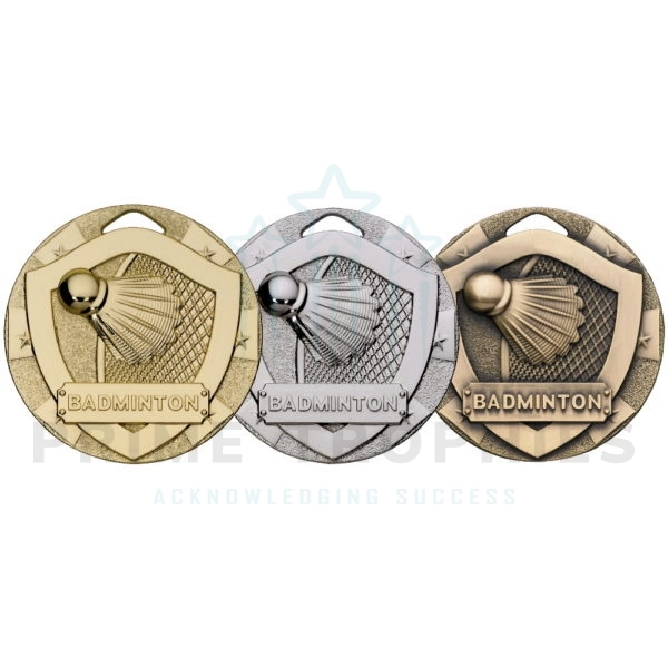 Shuttlecock Badminton Shield Medal