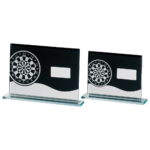 Darts Black Mirror Glass Plaque