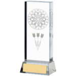 Sub Surface Engraved Darts Crystal Trophy