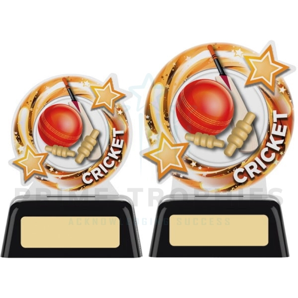 Cricket Circular Acrylic Trophy