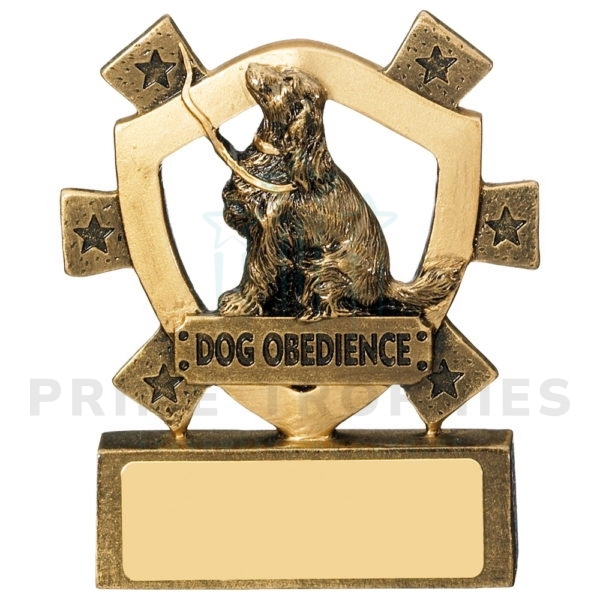 Mini Dog Obedience Shield Trophy