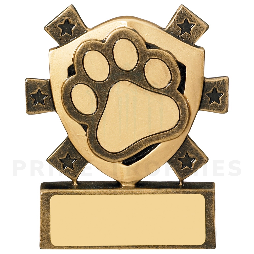 Mini Dog Paws Shield Trophy