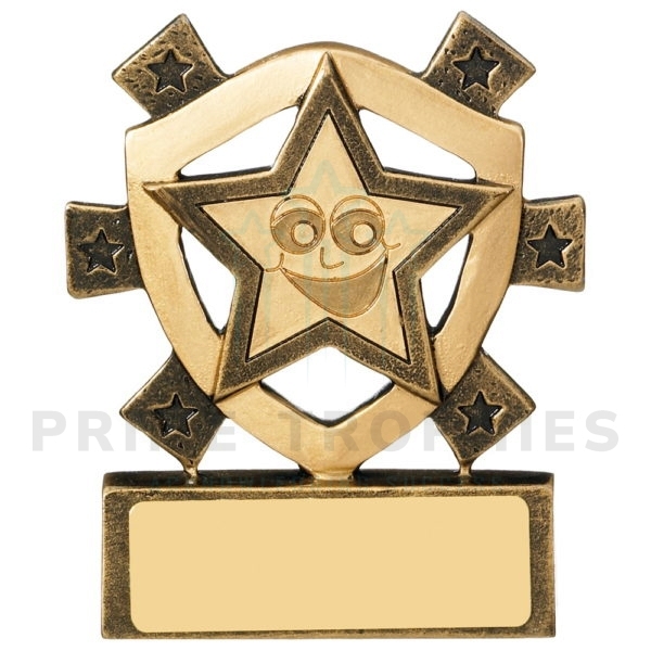 Mini Smiley Star Shield Trophy