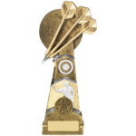 Tall Detailed Darts Resin Trophy