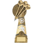 Tall Detailed Darts Resin Trophy