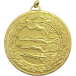 50mm Economy Laurel Wreath Male Swimmer Medal