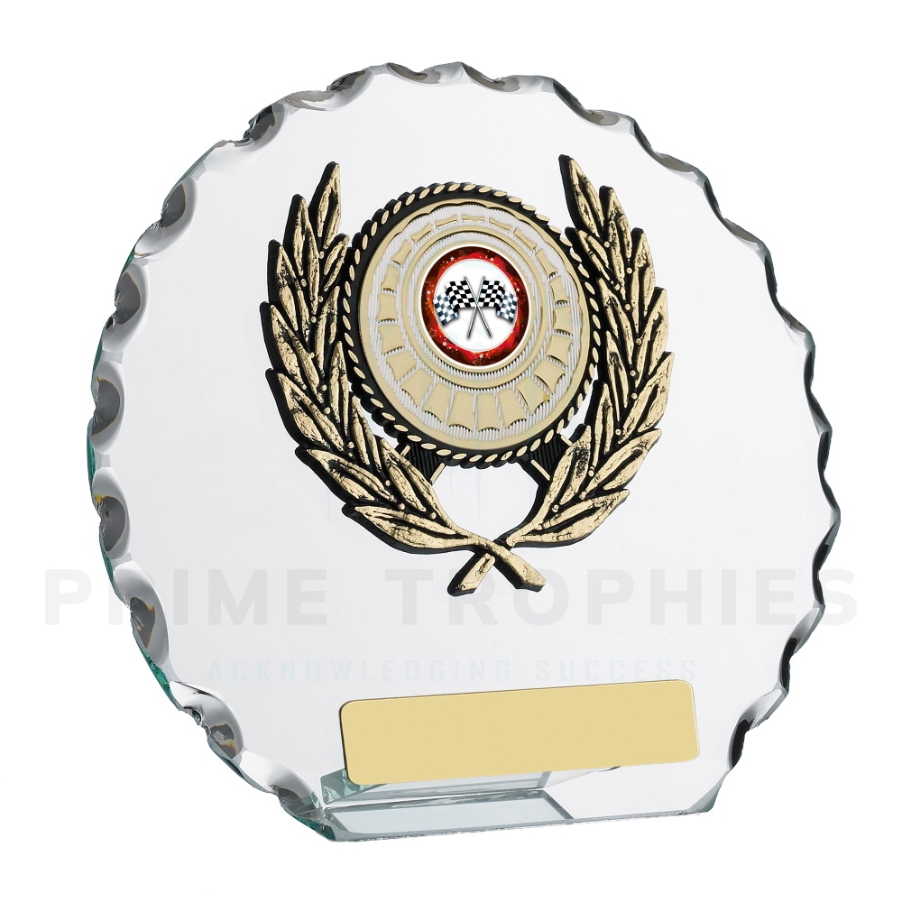 Round Clear Glass Trophy