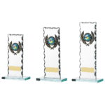 Curved Edge Clear Glass Trophy