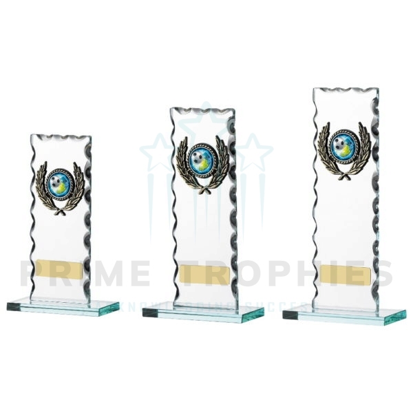 Curved Edge Clear Glass Trophy