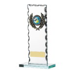 Curved Edge Clear Glass Trophy