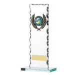 Curved Edge Clear Glass Trophy