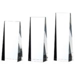 Wedge Shaped Clear Optic Crystal Award