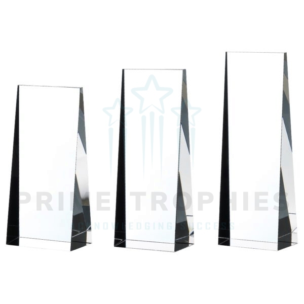 Wedge Shaped Clear Optic Crystal Award