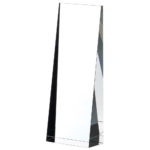 Wedge Shaped Clear Optic Crystal Award