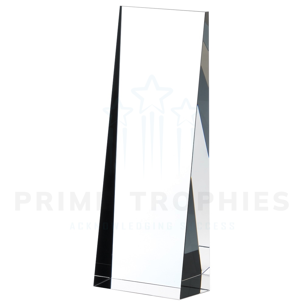 Wedge Shaped Clear Optic Crystal Award