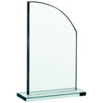 Curved Jade Glass Crystal Award