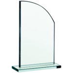 Curved Jade Glass Crystal Award