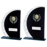 Semicircle Black Mirror Glass Trophy