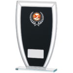 Curved Black Mirror Glass Trophy