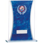 Blue Marble Mirrored Glass Trophy