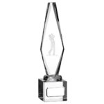 Golfer Optic Glass Crystal Stand Golf Trophy