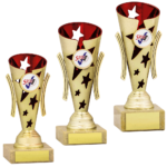 Gold & Red Star Dance Trophies