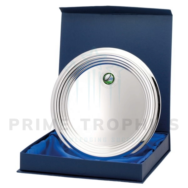 Nickel Plated Ridged Tray With Box