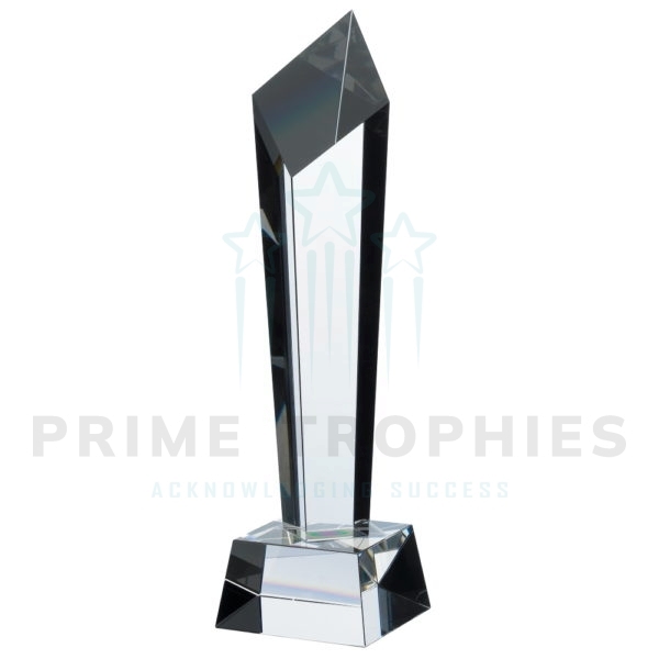 Diamond Column Shaped Optic Crystal Award