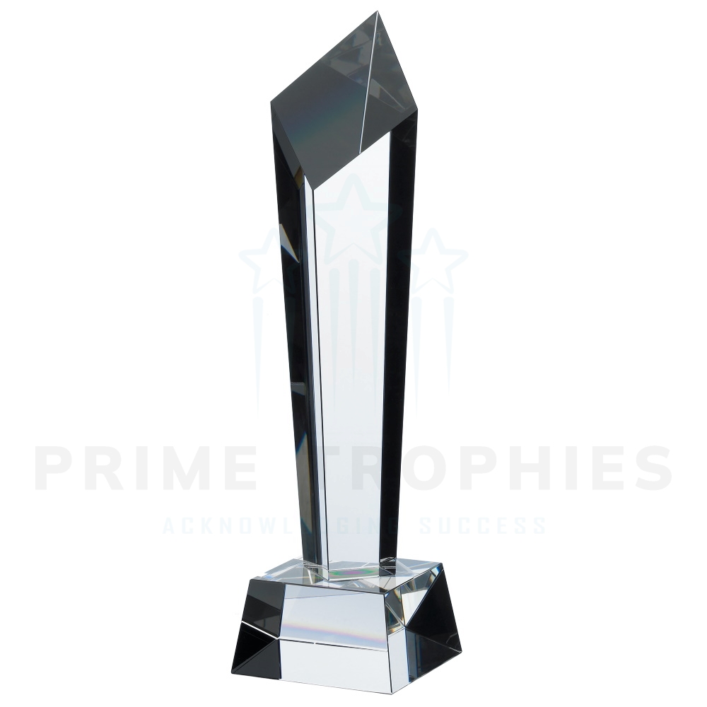 Diamond Column Shaped Optic Crystal Award