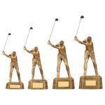 Male Golfer Back Swing Golf Trophy