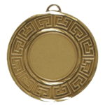 50mm Greek Meander Brass Faceted Medal