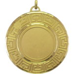 50mm Greek Meander Brass Faceted Medal