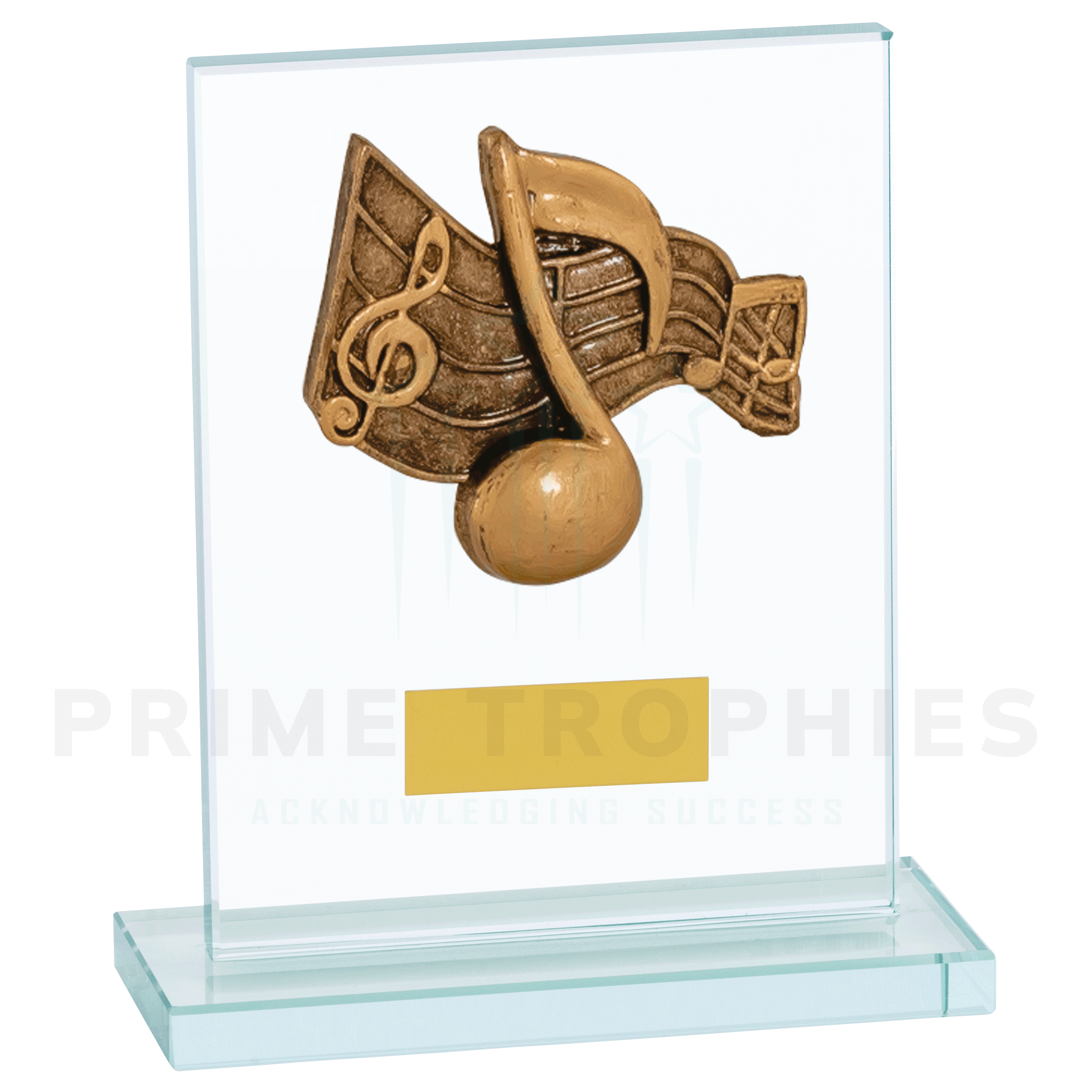 Music Note Glass Trophy A
