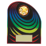 Rainbow Swirl Plastic Plaque