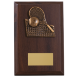 Wooden Tennis Shield Trophy B