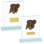 Quality Glass Badminton Trophy