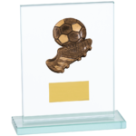 Quality Glass Football Boot & Ball Trophy B