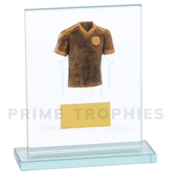 Large Clear Glass Football Trophy Prime Trophies