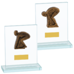 Quality Glass Male or Female Swimming Trophy