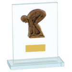 Quality Glass Male or Female Swimming Trophy B