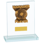 Quality Glass Managers Player Football Trophy